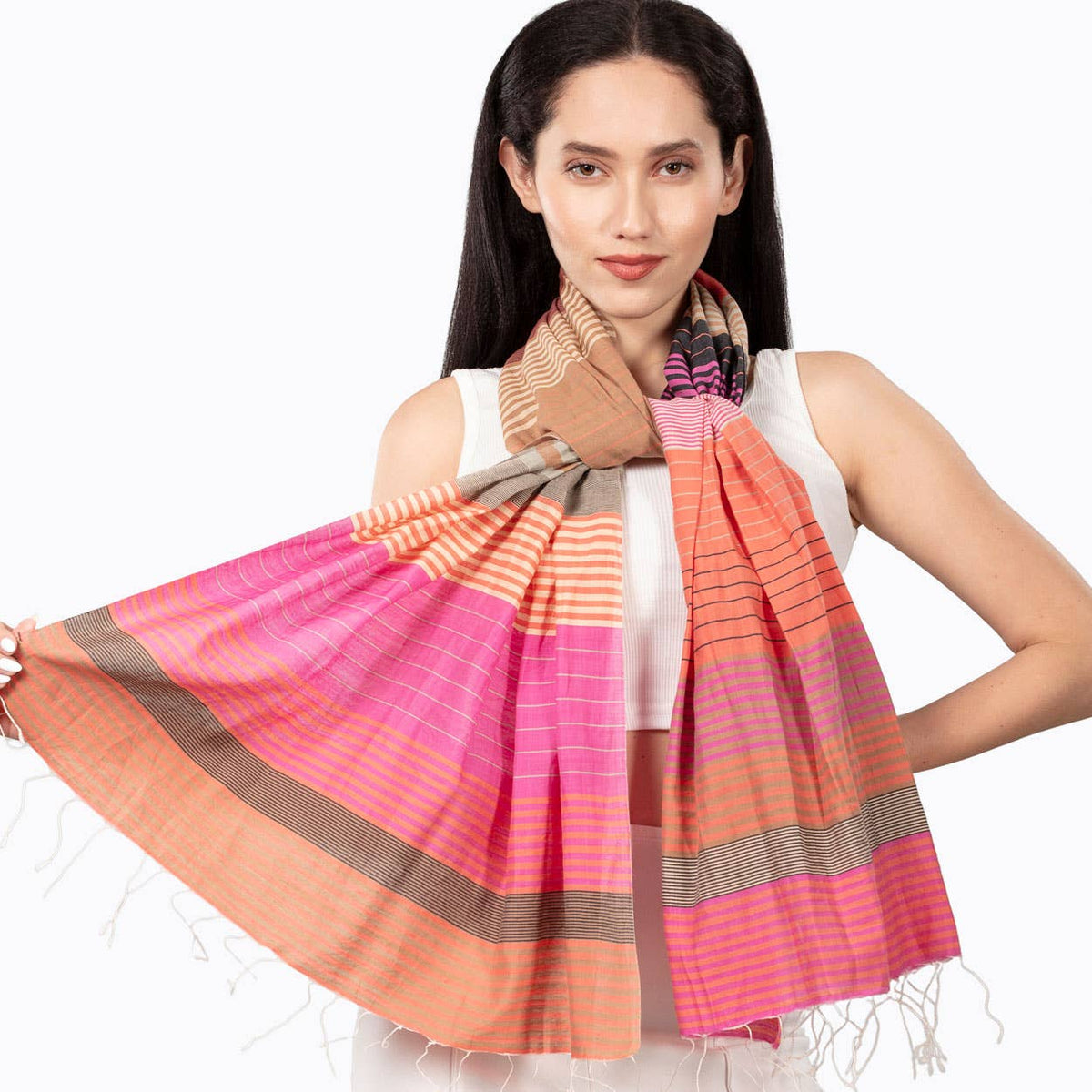 Samita Handloom Striped Scarves