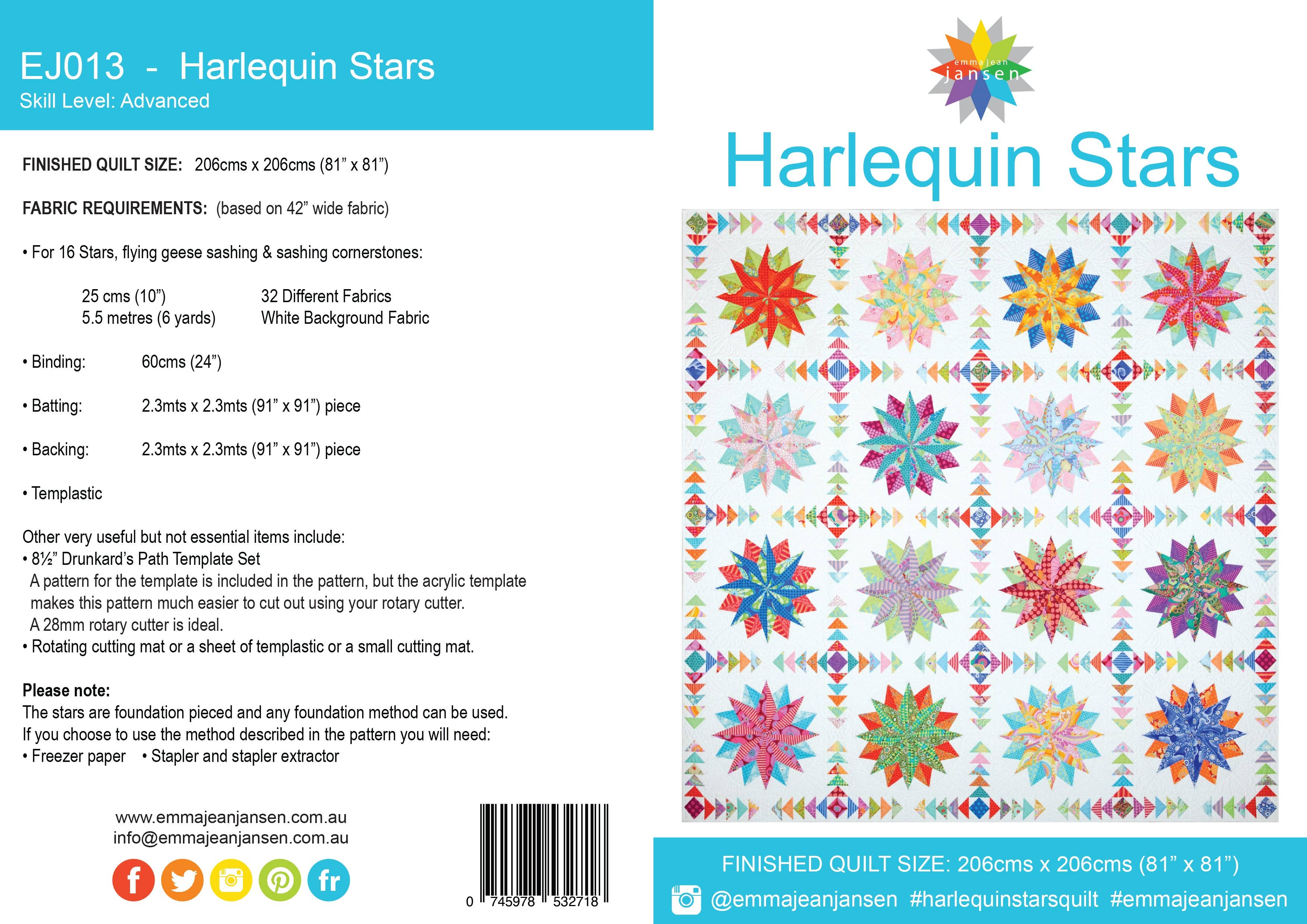 Harlequin Stars Quilt Pattern