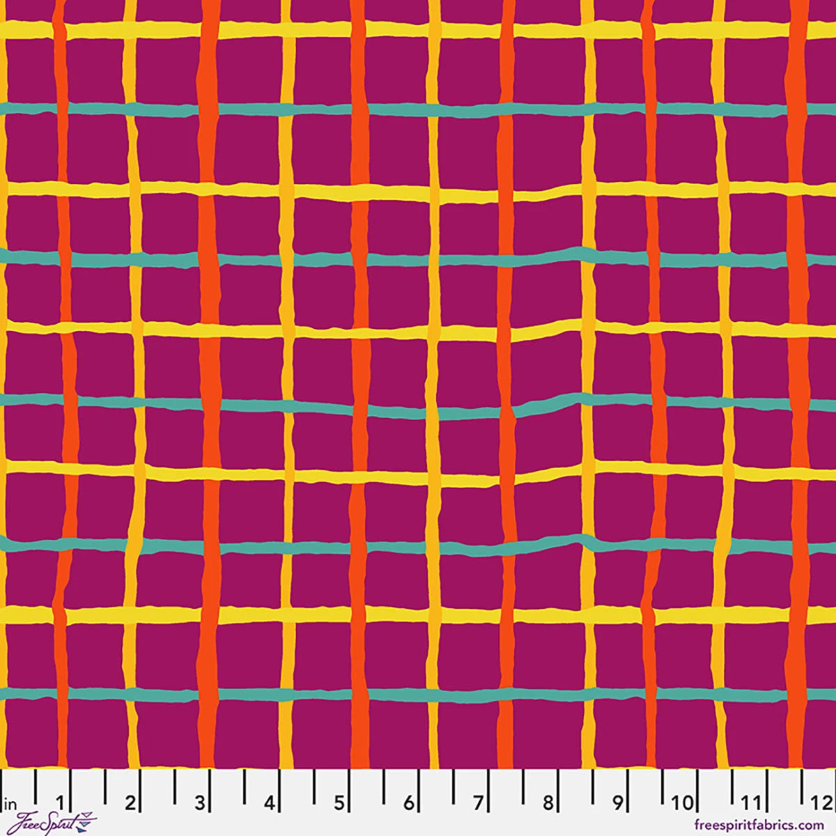 Kaffe Fassett Collective August 2026 Grid Magenta PWBM105 quilting cotton fabric by Brandon Mably