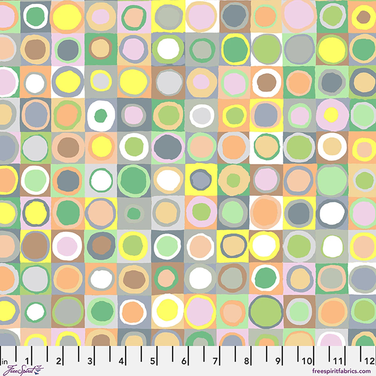 Kaffe Fassett Collective August 2026 Tiddlywinks Pastel PWGP171 quilting cotton fabric by Kaffe Fassett