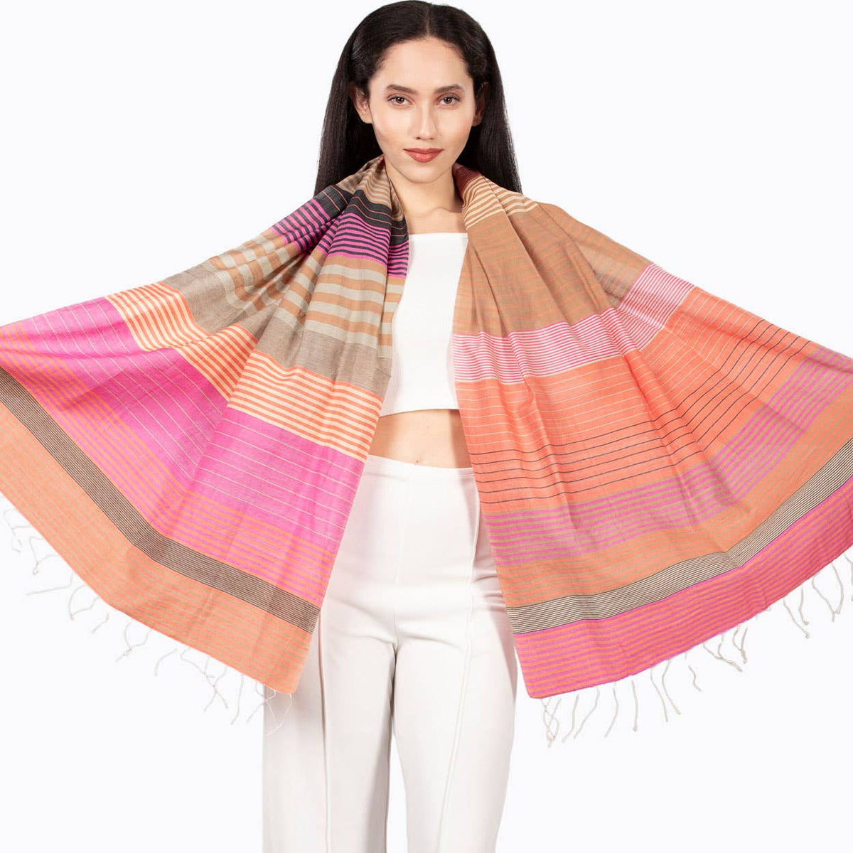 Samita Handloom Striped Scarves