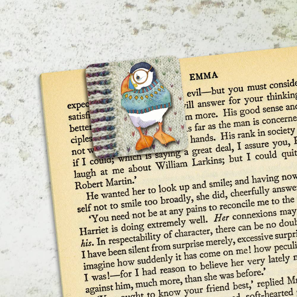 Woolly Puffins Set of 4 Mini Magnetic Page Markers