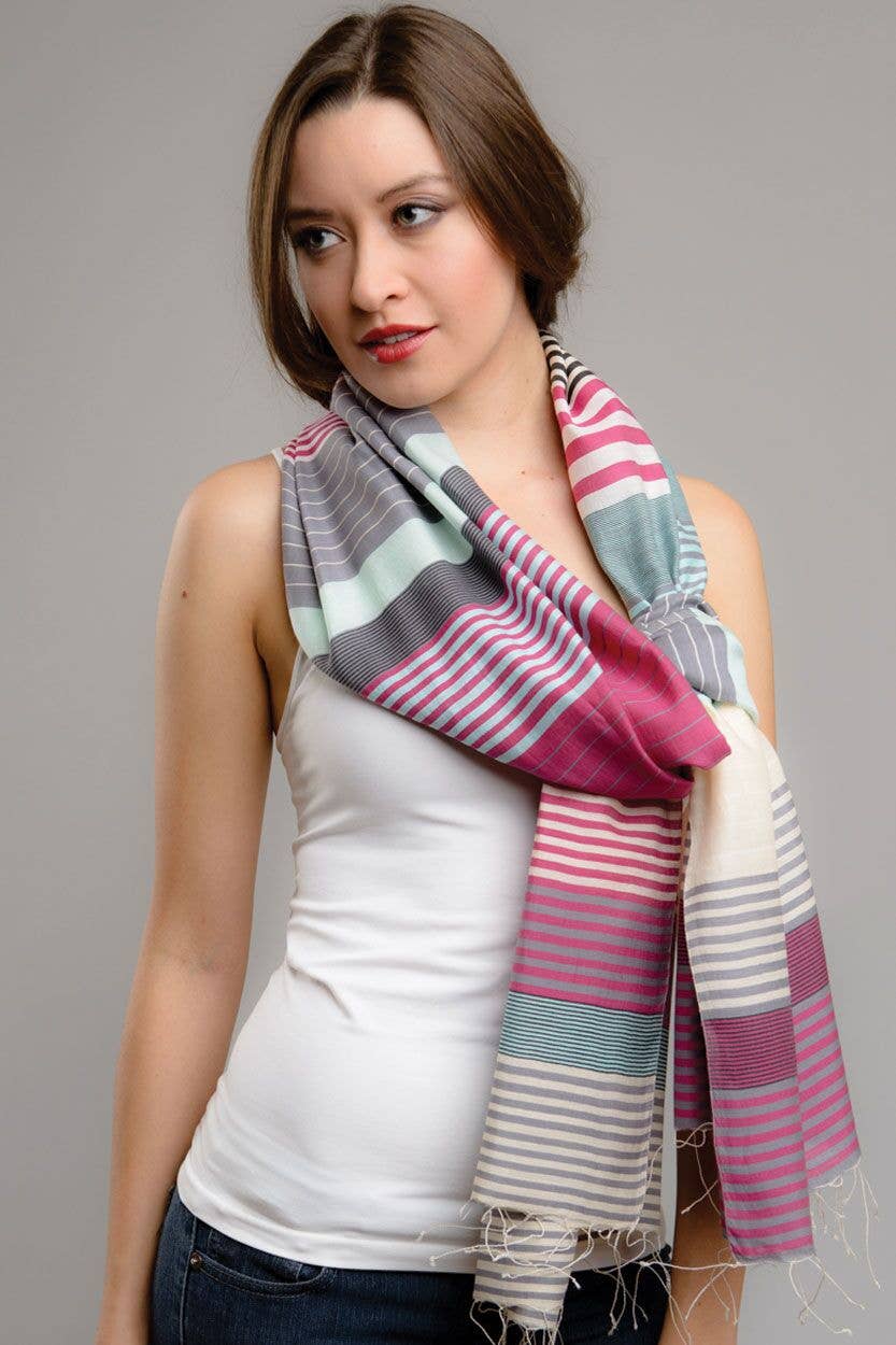 Samita Handloom Striped Scarves
