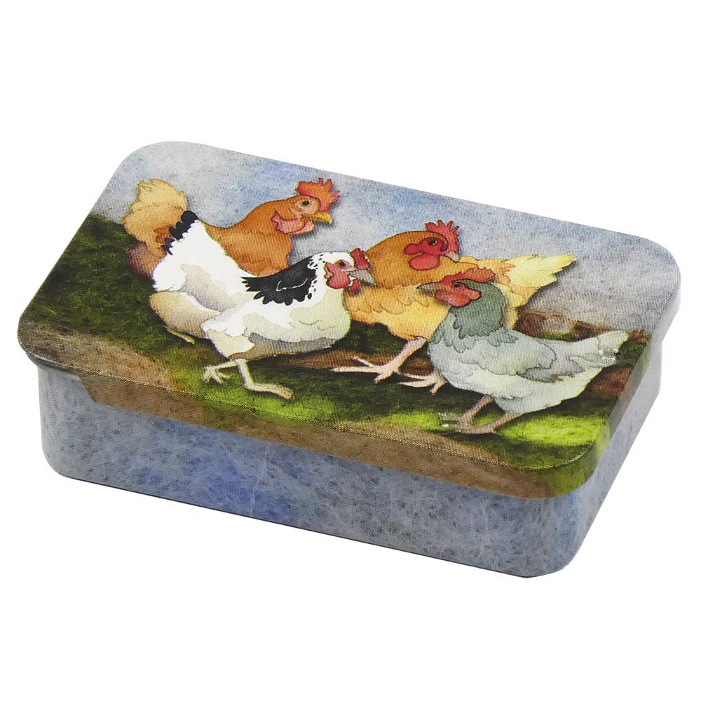 Felted Chickens Pocket Tin