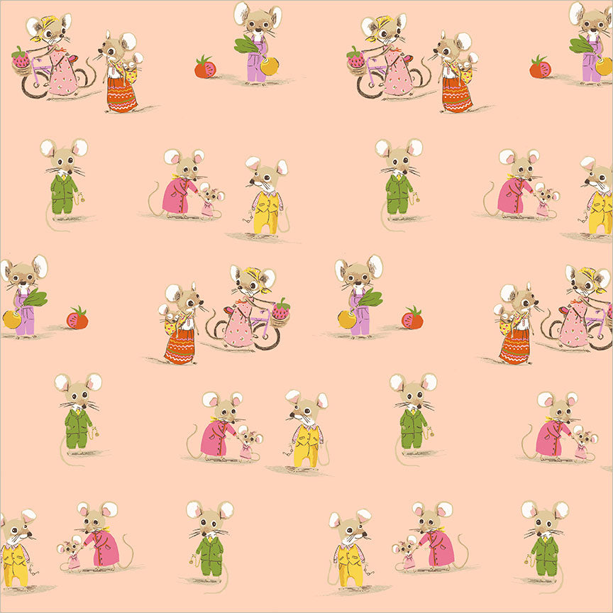 Heather Ross Favorites Country Mouse City Mouse Blush 50897D-2