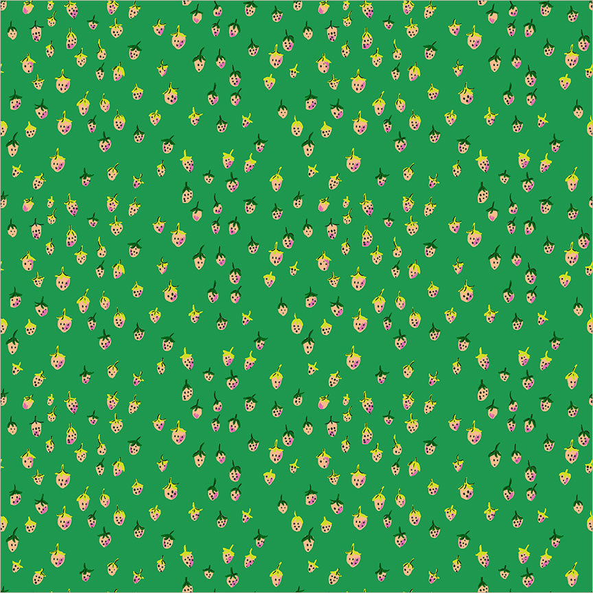 Heather Ross Favorites Field Strawberries Jade 50899D-12