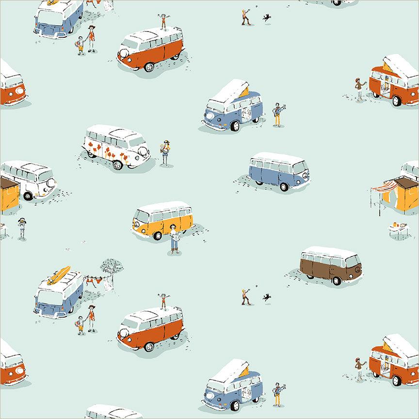 Heather Ross Favorites Bus Aqua 55211D-3