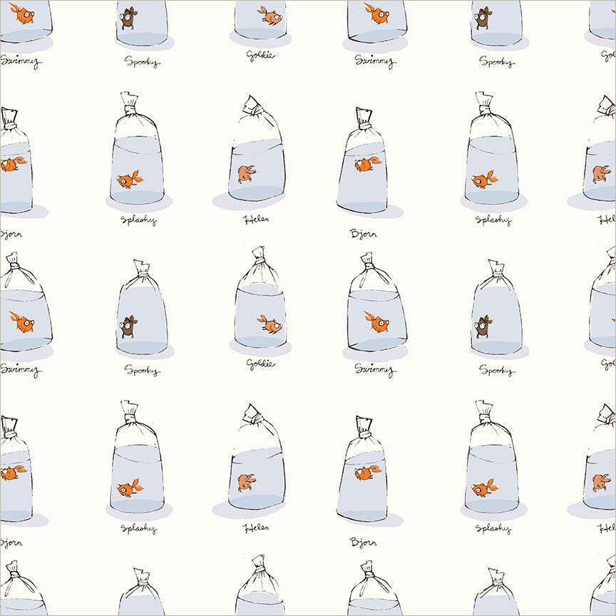 Heather Ross Favorites Goldfishes in Bags White 55212D-2