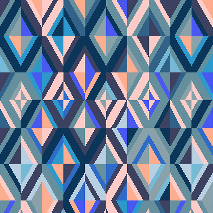 Happy Place Diamonds Blueberry 55374D-7 quilting cotton fabric by Annabel Wrigley for Windham Fabrics