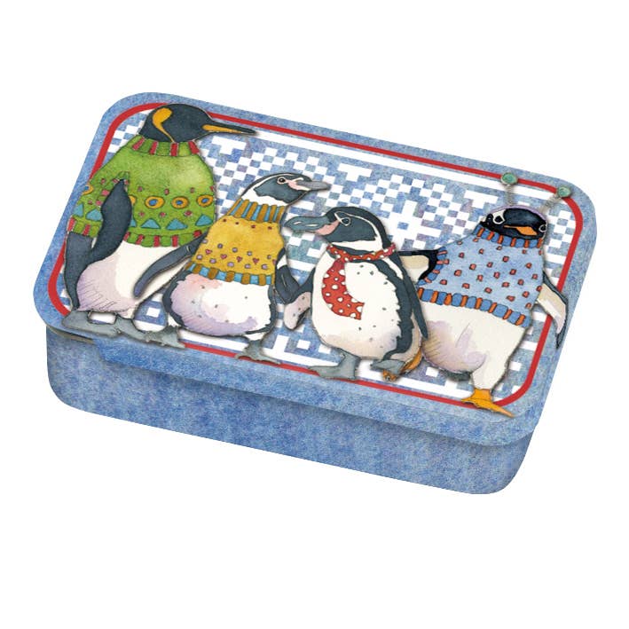 Penguins In Pullovers - Pocket Tin