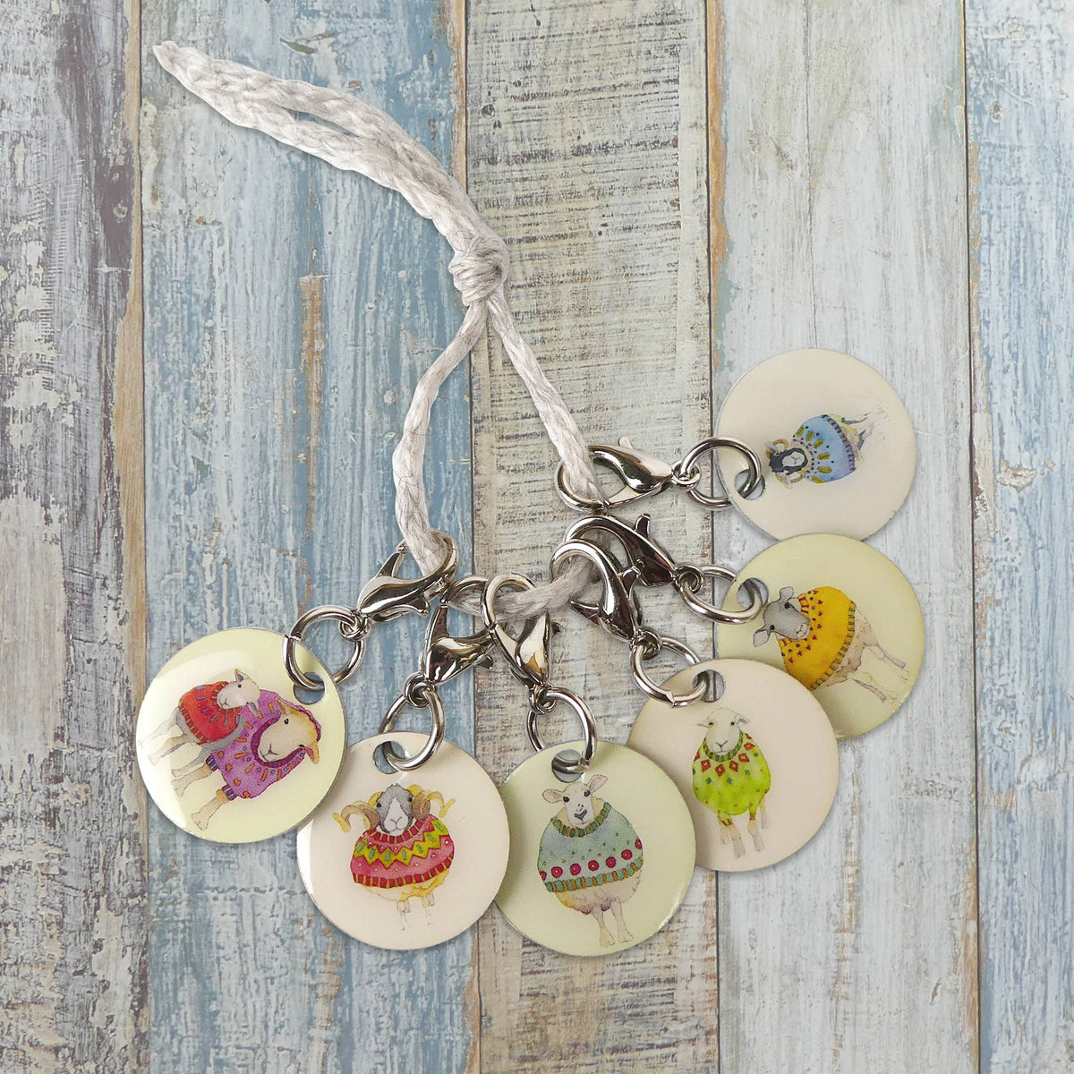 Sheep In Sweaters Crochet Stitch Markers (Set of 6)
