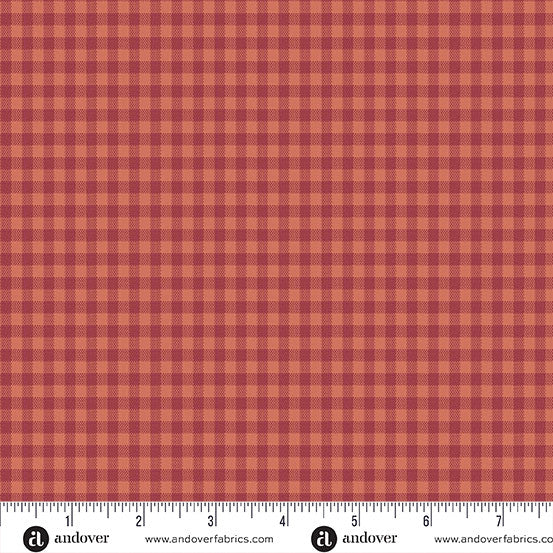 Quiltessential Minis Mini Gingham Blood Orange fabric