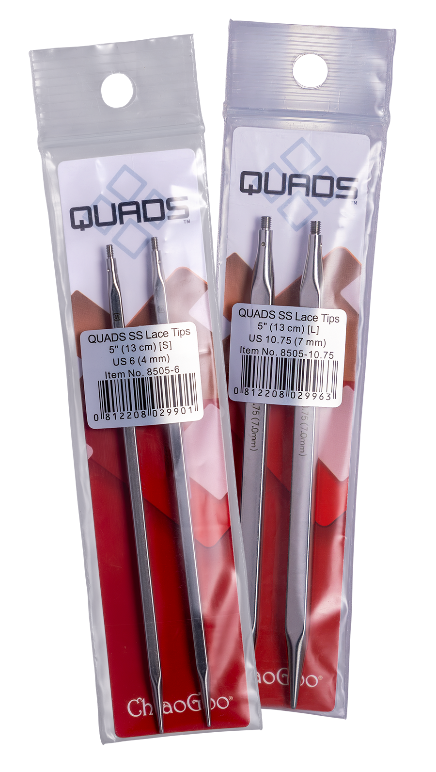 ChiaoGoo Quads Square Tips - 5" (13 cm)