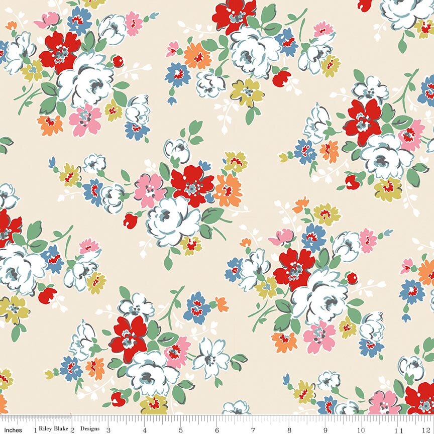 Clifton Rose Cream - Cath Kidston Signature Collection fabric