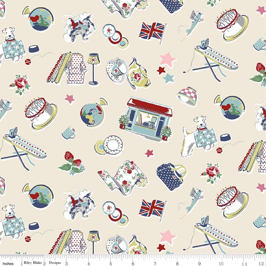Icons Cream - Cath Kidston Signature Collection fabric