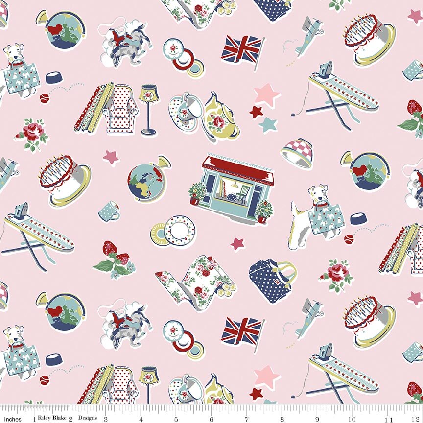Icons Pink - Cath Kidston Signature Collection fabric
