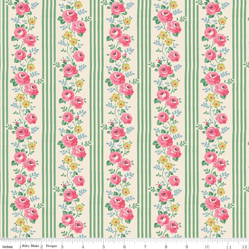 Stripe Green - Cath Kidston Signature Collection fabric