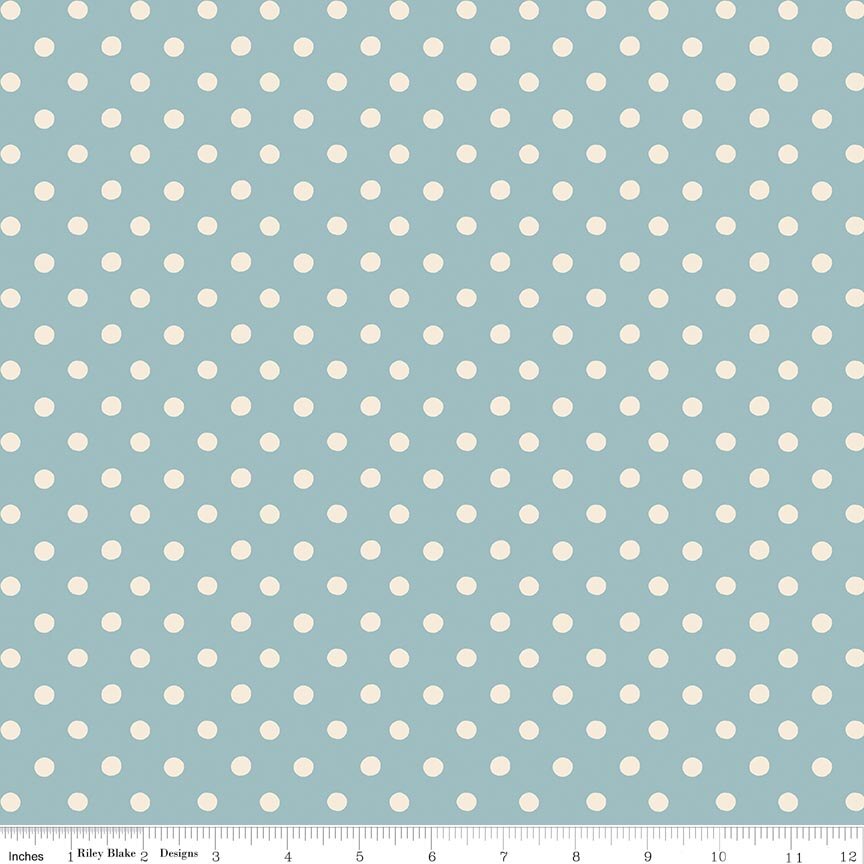 Button Spot Blue - Cath Kidston Signature Collection fabric