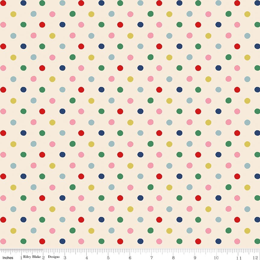 Button Spot Multi - Cath Kidston Signature Collection fabric