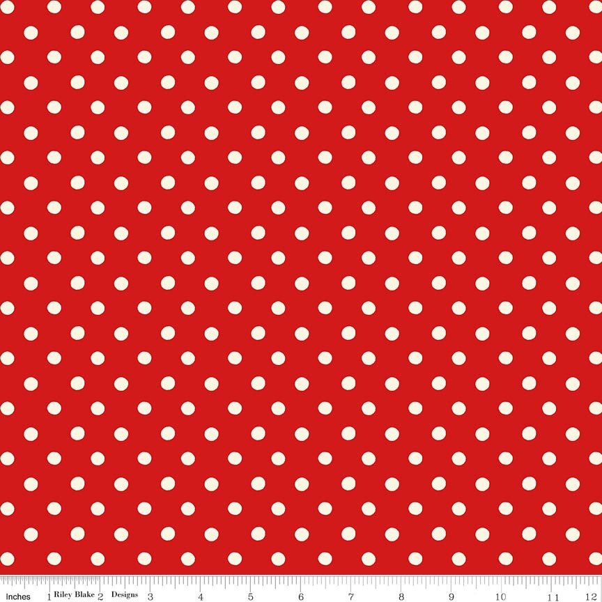Button Spot Red - Cath Kidston Signature Collection fabric