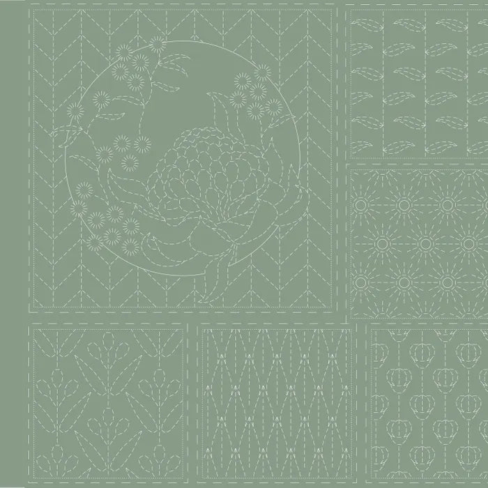 Devonstone Botanical Sashiko Stitchery Panel - DV4073 Kentucky