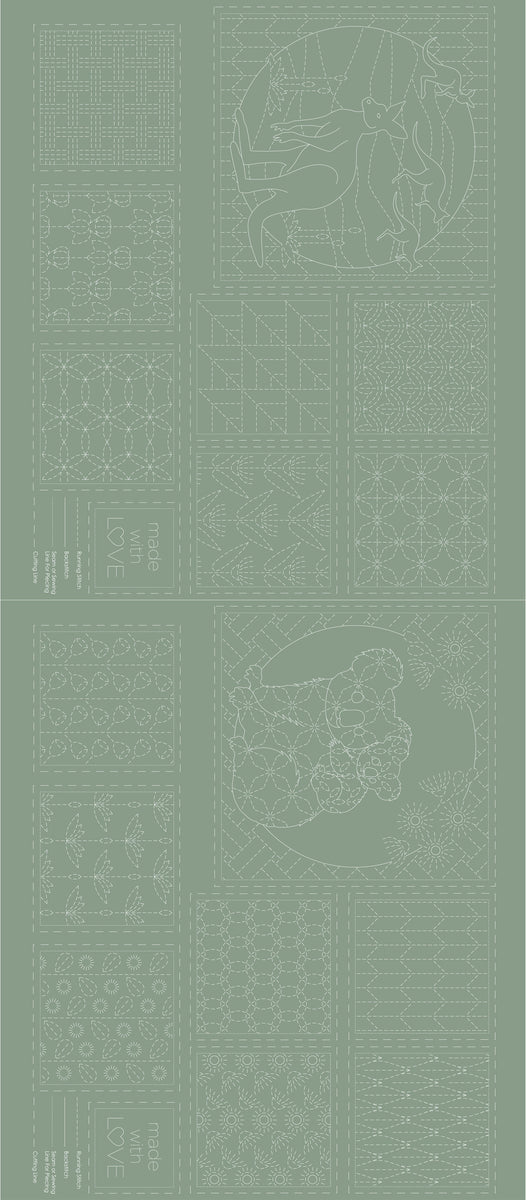 Devonstone Botanical Sashiko Stitchery Panel - DV4073 Kentucky