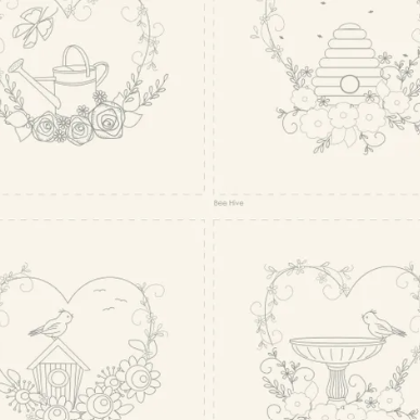 Devonstone Garden Trinkets Stitchery Panel - DV7896