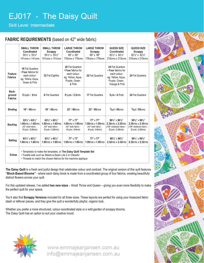 Emma Jean Jansen - Daisy Quilt - 13th July 2026