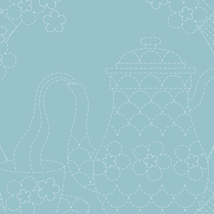 Devonstone Teatime Sashiko Stitchery Panel - DV4267 Blue Lagoon