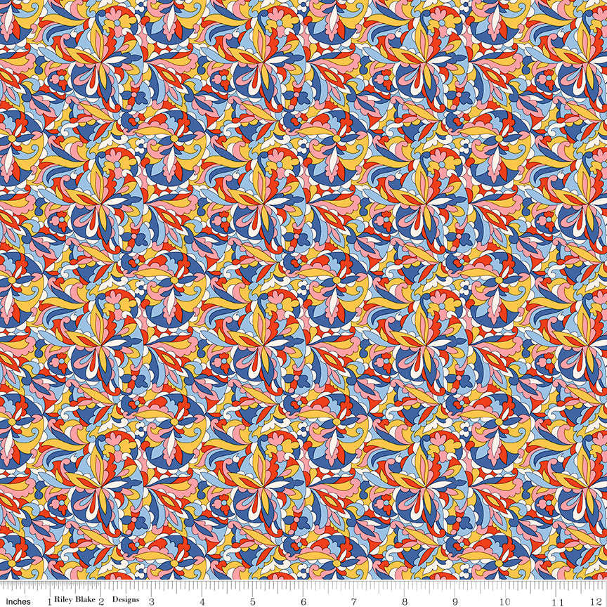 Liberty Summer Fair - Swirling Kaleidoscope A - 01667504A - Liberty Fabrics