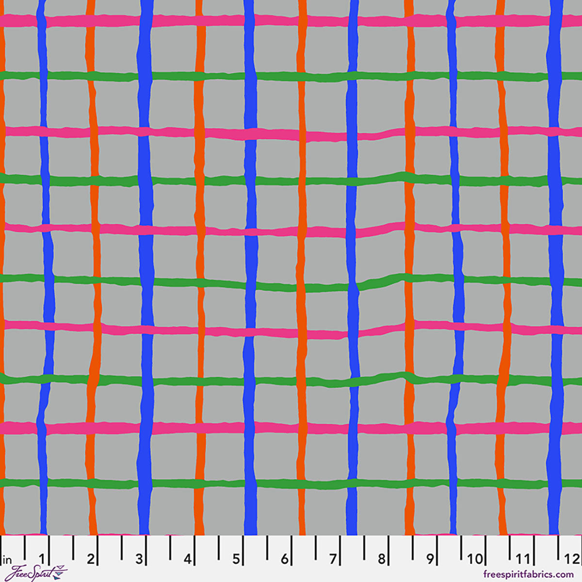 Kaffe Fassett Collective August 2026 Grid Grey PWBM105 quilting cotton fabric by Brandon Mably