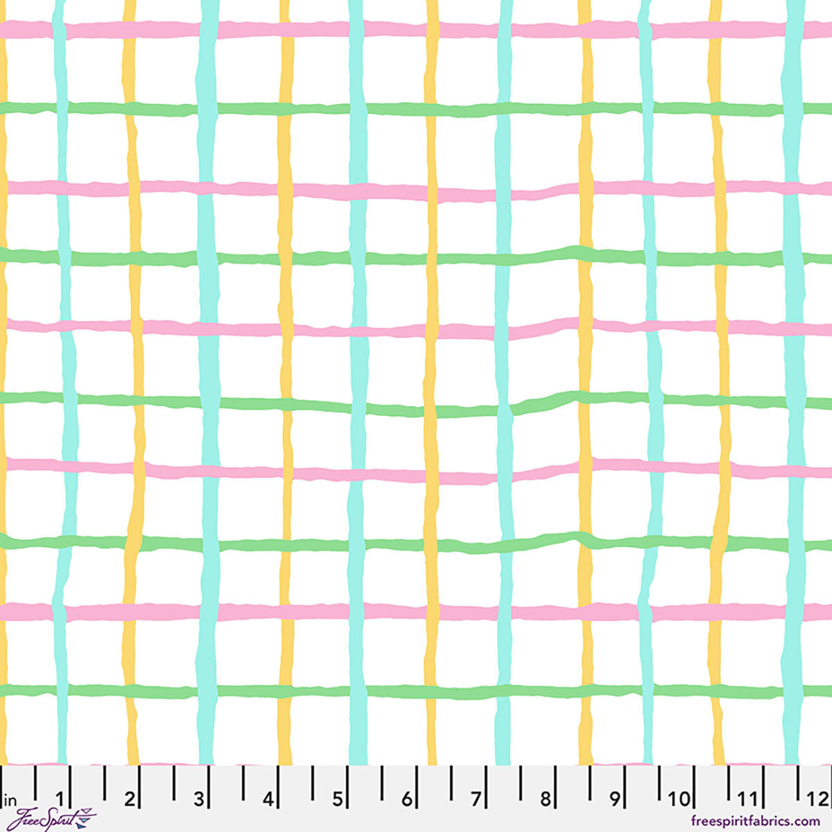 Kaffe Fassett Collective August 2026 Grid Pastel PWBM105 quilting cotton fabric by Brandon Mably