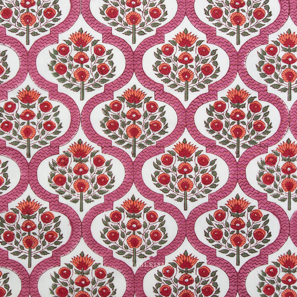 Fableism - Indian Block Prints Cottage Collection - BPCT-04-LAT-PINK