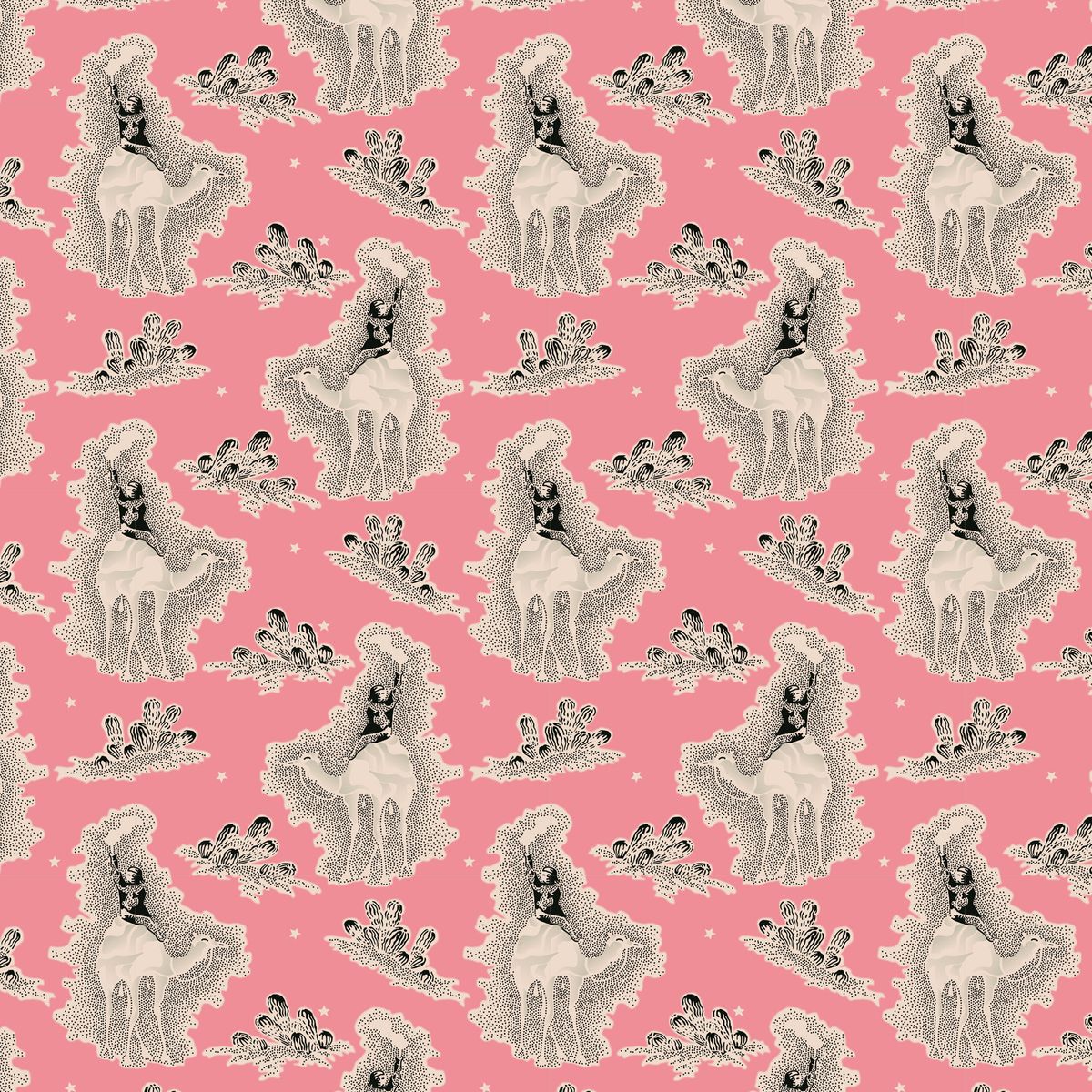Camel Rider Toile - Elephant & Castle fabric DV7705
