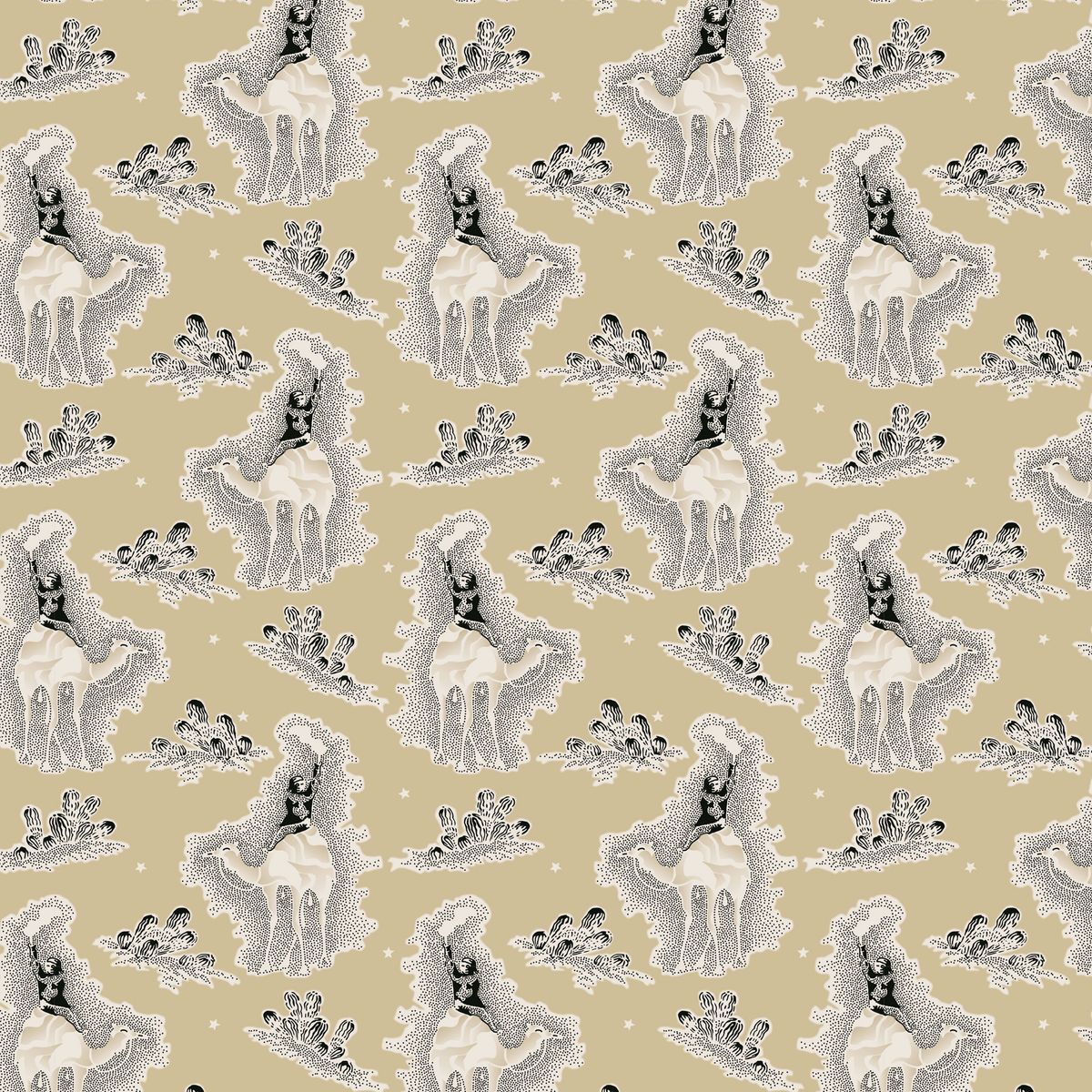 Camel Rider Toile - Elephant & Castle fabric DV7706