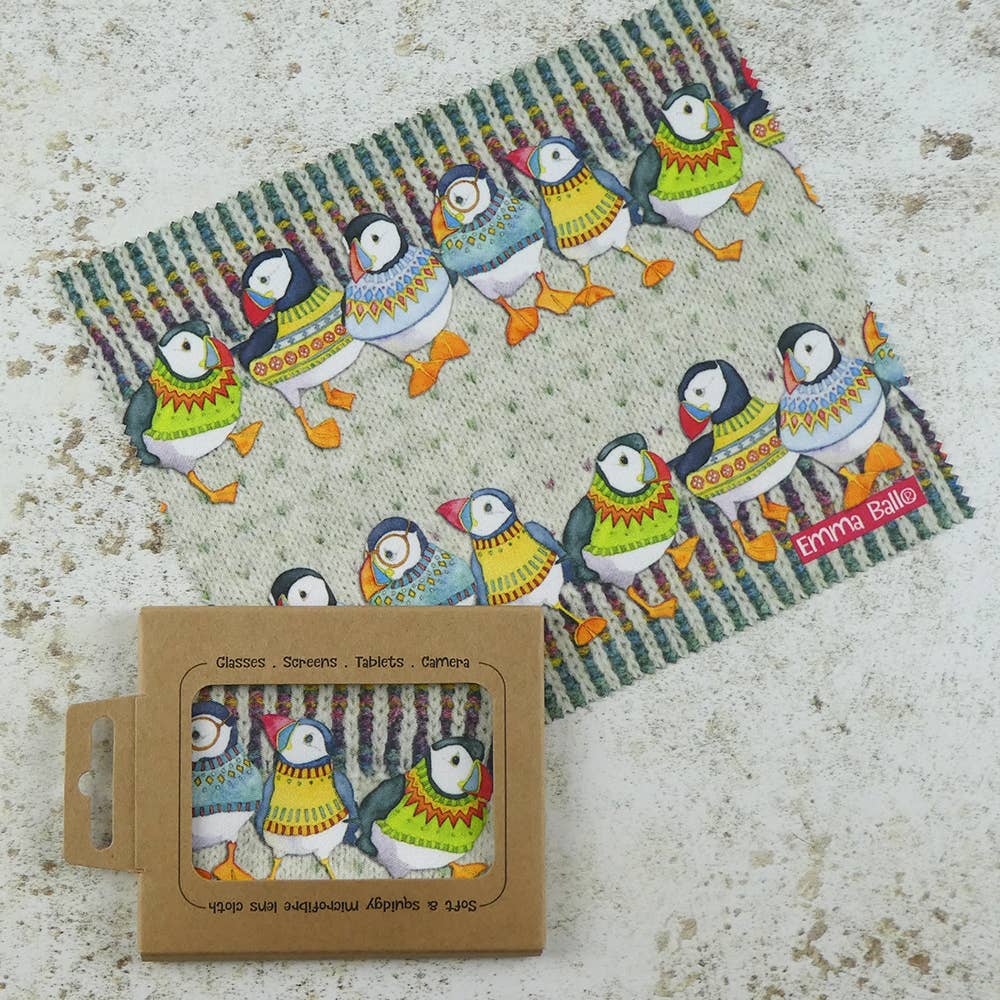 Woolly Puffins Lens Cloth