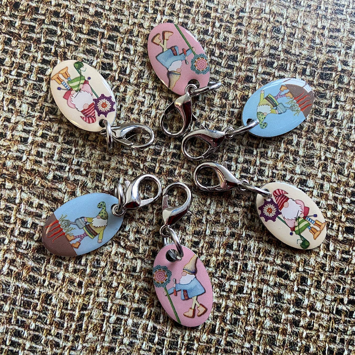 Crafting Gnomes Crochet Stitch Markers (Set of 6)